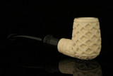 srv Premium - Deep Lattice Block Meerschaum Pipe with fitted case M4098