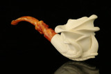 srv - Rose in Claw  Block Meerschaum Pipe with fitted case M4109