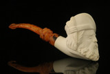 srv - Scottish Soldier Block Meerschaum Pipe with fitted case M4134