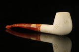 srv - Bent Billiard Block Meerschaum Pipe by R. Karaca with fitted case M4136