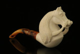 srv - Horse Block Meerschaum Pipe with fitted case M4150