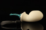 IMP Meerschaum Pipe - Turquoise - RC Reverse Calabash with pocket case i2736