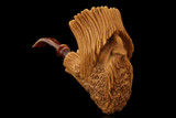 srv Premium - Green Man  Block Meerschaum Pipe by Kenan with case 15856