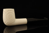 srv Premium - Designers Lattice Billiard Block Meerschaum Pipe with fitted case 15763