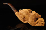 srv - Dragon & Skull Block Meerschaum Pipe with fitted case 15870