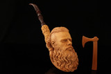 srv Premium - Viking Warrior Block Meerschaum Pipe by Kenan with case & tamper 15889