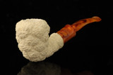 srv - Rustic Acorn Block Meerschaum Pipe with fitted case M4702