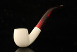 srv - Bent Billiard Block Meerschaum Pipe with fitted case M4709