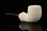 srv Premium - Rusticated -  RC Reverse Calabash - Meerschaum Pipe with pocket case M4717
