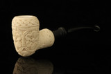 srv Premium - Carved Tomahawk Block Meerschaum Pipe with fitted case M4767