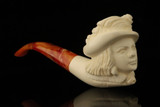 srv - Victorian Lady Block Meerschaum Pipe with fitted case M4825