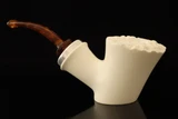 IMP Meerschaum Pipe - Sitting Poker - RC Reverse Calabash with pocket case i2756