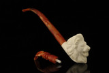 srv - Lion Churchwarden Dual Stem Meerschaum Pipe with case M4948