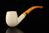 srv - Bent Billiard Block Meerschaum Pipe with fitted case M4976
