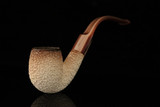 srv - Bent Billiard Block Meerschaum Pipe with fitted case M4985