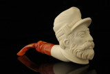 srv - French Soldier Block Meerschaum Pipe with fitted case M4986