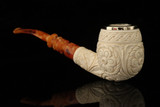 srv - Carved Apple Block Meerschaum Pipe with fitted case M4991