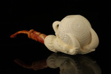srv - Designers Lattice Eagle's Claw Block Meerschaum Pipe by Servi with case M4994