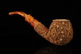 srv - Freemasonry Block Meerschaum Pipe with fitted case M5040