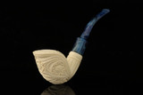 srv - Carved Cobra Block Meerschaum Pipe with fitted case M5042