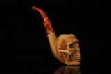 srv - Skull Block Meerschaum Pipe by Kenan with fitted case M5052