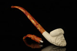 srv - Pirate Churchwarden Dual Stem Meerschaum Pipe with case M5058