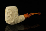 srv - Dragon Medallion Block Meerschaum Pipe with fitted case M5097