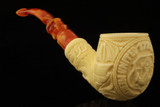 srv - US Merchant Marine Block Meerschaum Pipe with fitted case 15700