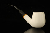 srv - Bent Billiard Block Meerschaum Pipe with fitted case M5130