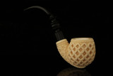 srv - Deep Lattice Block Meerschaum Pipe with fitted case M5134