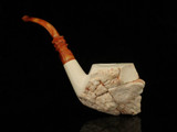 srv - Natural Raw Block Meerschaum Pipe with fitted case M5157