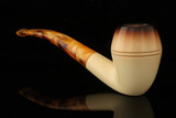 srv - Sitting Rhodessian Block Meerschaum Pipe with fitted case M5210