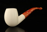 srv - Bent Billiard Block Meerschaum Pipe with fitted case M5211