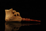 srv - Hunter's Dog Block Meerschaum Pipe by Kenan with fitted case M5224