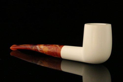 srv - Billiard Block Meerschaum Pipe with fitted case M4029