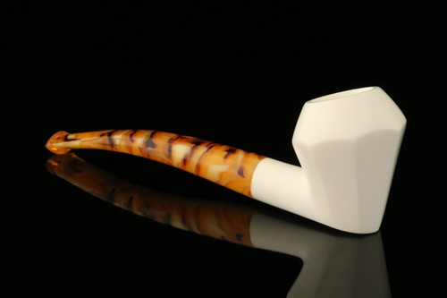 srv - Self Sitter Octagon Block Meerschaum Pipe with fitted case M4035