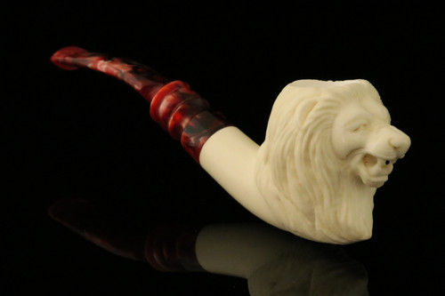 srv - Lion Block Meerschaum Pipe with fitted case M4038