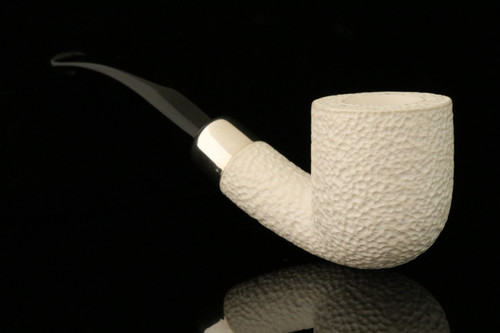 srv Premium - Rusticated Block Meerschaum Pipe with fitted case M4073