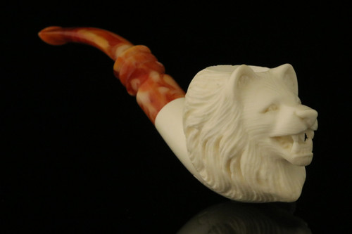 srv - Wolf Block Meerschaum Pipe with fitted case M4147