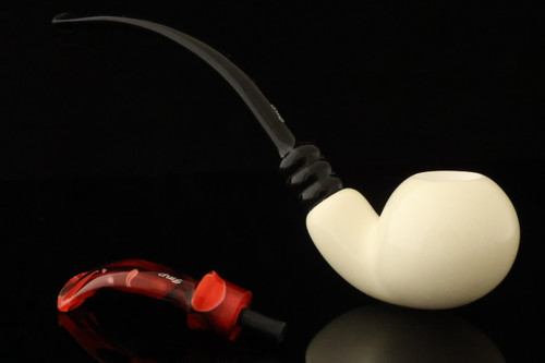 IMP Meerschaum Pipe - Olympos - Churchwarden Dual Stem with fitted case i2660