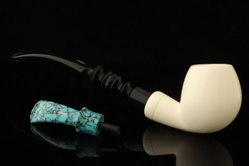 IMP Meerschaum Pipe - Bosphorus - Churchwarden Dual Stem with fitted case i2664