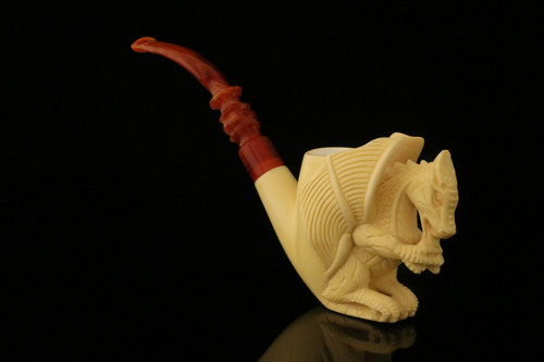 srv - Dragon Block Meerschaum Pipe with fitted case M4266