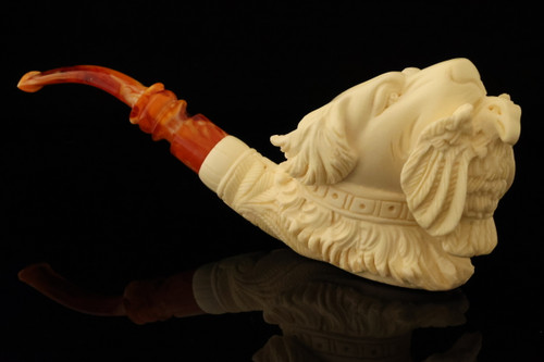 srv - Hunting Dog by Emin Brothers Meerschaum Pipe with fitted case 15733