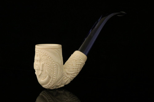 srv Premium - USN US Navy Block Meerschaum Pipe with fitted case M4281