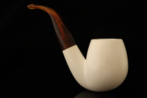 srv Premium - Bent Apple Block Meerschaum Pipe with fitted case 15738
