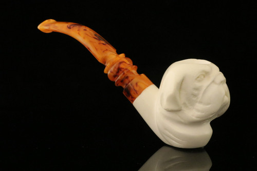 srv - Bulldog Block Meerschaum Pipe with fitted case M4289