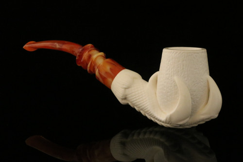srv - Eagle's Claw Block Meerschaum Pipe with fitted case M4294