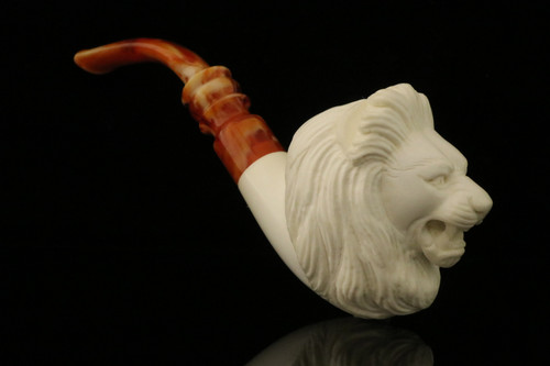 srv - Lion Block Meerschaum Pipe with fitted case M4305