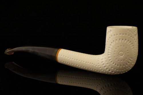 srv - Kenan's Lattice Block Meerschaum Pipe with fitted case 15775