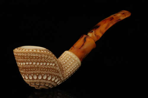 srv - Designers Lattice Cobra Block Meerschaum Pipe with fitted case M4604